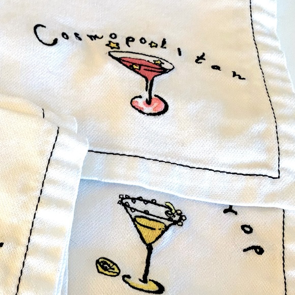 4 Fun Pottery Barn🍸🍹🥃 Cotton Cocktail Napkins - Picture 2 of 11